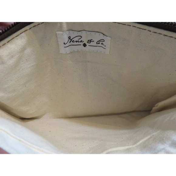 Nena & Co Artisan Everything Clutch Cafe Leather Purse Bag‎